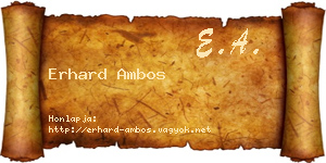 Erhard Ambos névjegykártya